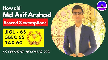 Advice of Md Asif Arshad who scored exemptions in 3 papers by Self Study | CS EXAM SQUAD