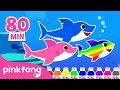 Baby sharks coloring fun and more  learn colors  compilation  pinkfongs for children