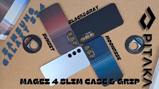 PITAKA MagEZ 4 Case-Less Thin Samsung Galaxy S24 (Moonrise, Sunset, and Black&Gray)