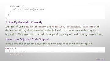 Solving the Flutter Infinite Width Exception