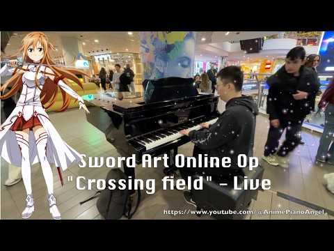 I played Sword Art Online Op 'Crossing Field' on grand piano live in public! One take!