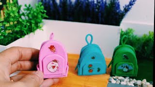 DIY Miniature Backpack Tutorial | How to make Backpack for Doll