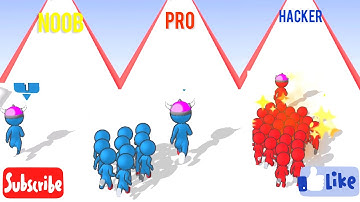 NOOB vs PRO vs HACKER Crowd Battle 3D #crowdbattle3d #gameplay #mrgames