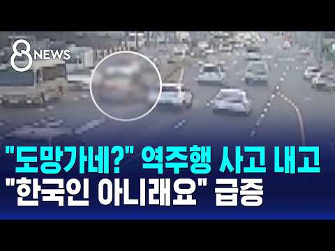 "They're fleeing?" Causes wrong-way accident then... "They're not Korean": Sharp rise in incident...