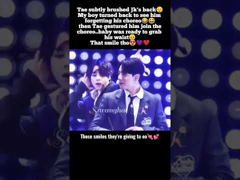 Jungkook forgetting his choreo looking at Tae👀😍He's so whipped☺️💕#taekook