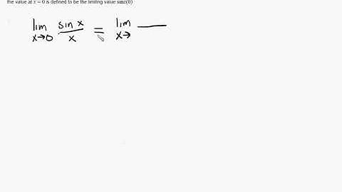 Limit of the Sinc function as X approaches zero