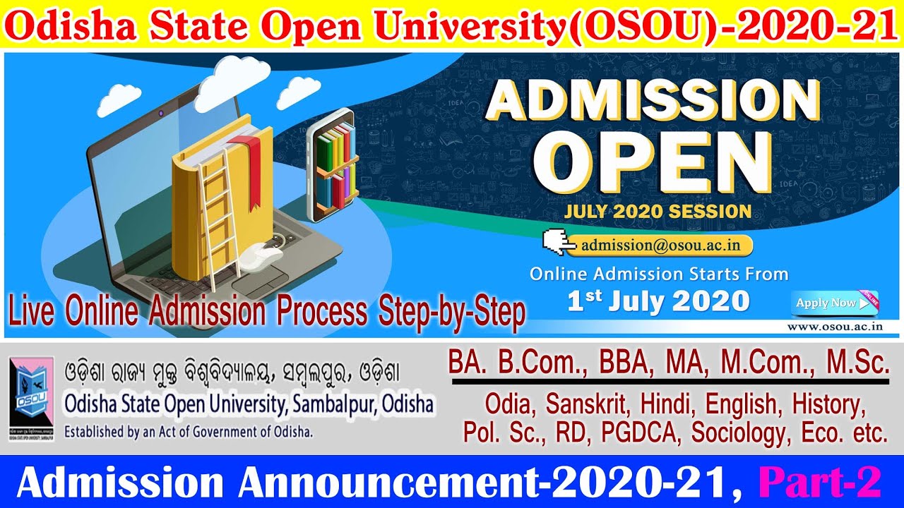 OSOU Online Admission Process 2020 | OSOU 2020 | BA | MA | MCOM | OSOU Admission Apply Online |