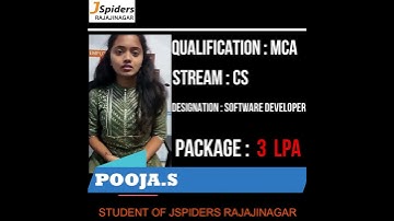 JSPIDERS RAJAJINAGAR STUDENT | POOJA.S | FEEDBACK | TRAINEE SOFTWARE DEVELOPER🤩