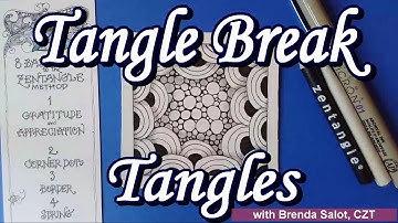 TANGLE BREAK TANGLES  (crescent moon & tipple) || Zentangle ||