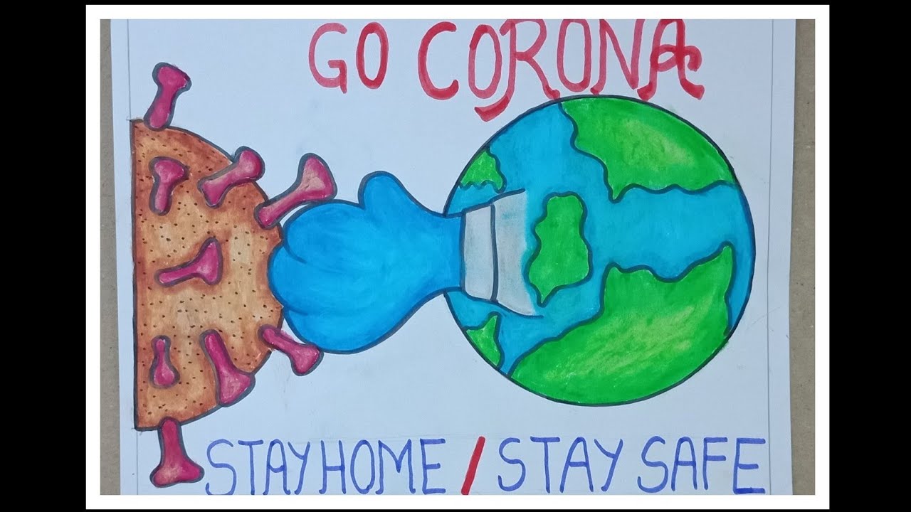 Go corona/corona virus awareness drawing/COVID-19/stay ...