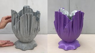 Great way to make super beautiful flower pots - Cement craft ideas at Home
