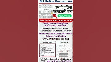 #MPESB MP Police Constable Online Form 2023