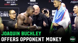 Joaquin Buckley offers opponent money at Final Face to Face