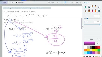 Evaluating functions: absolute value, rational, radical