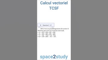 Exercice 3   série 5   Calcul vectoriel   TCSF   Maths