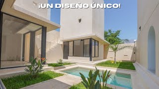 ¡Casa de 3 recámaras con un DISEÑO ÚNICO! En venta al norte de Mérida ¡En privada con seguridad!