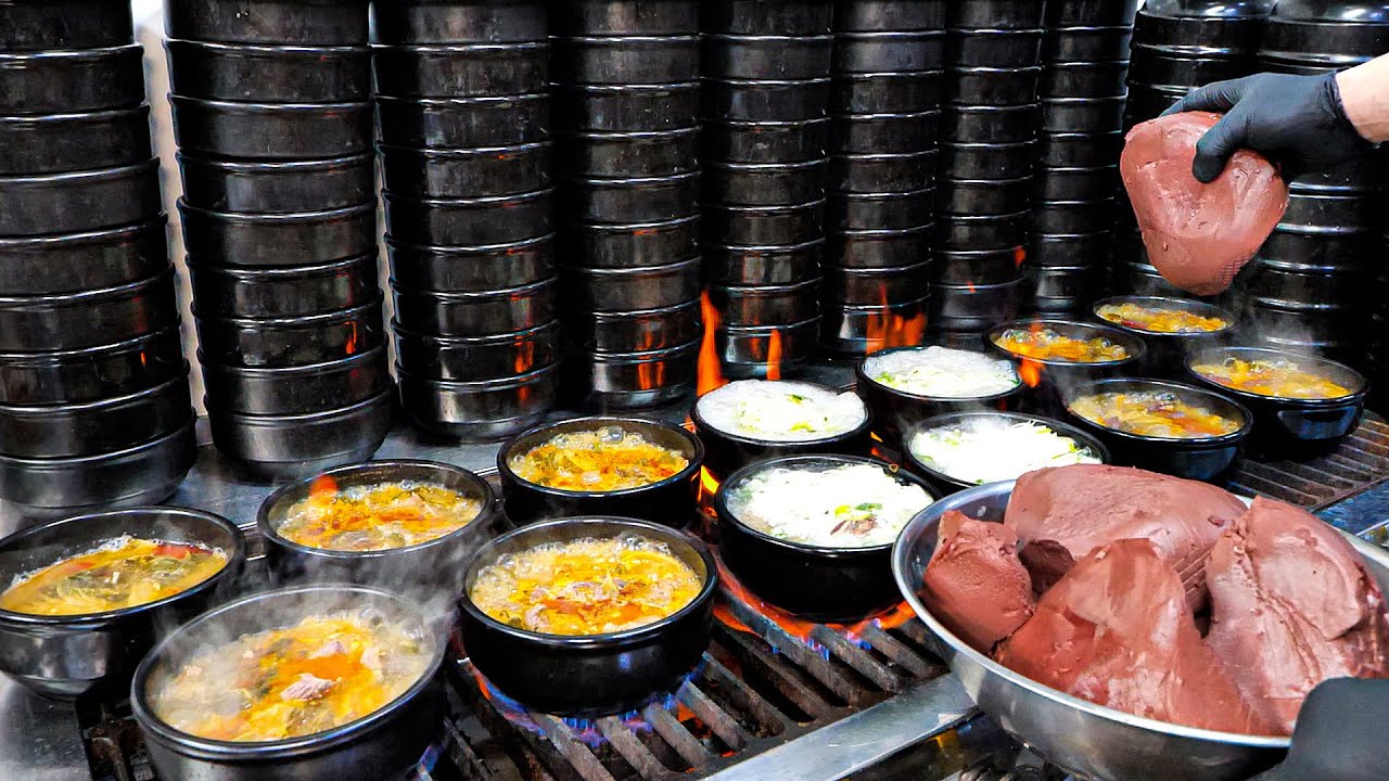 이곳 진심입니다! 새벽부터 만드는 정성 가득한 한우 사골 국밥, 고기 폭탄 갈비탕 / Korean beef & rice soup / korean street food