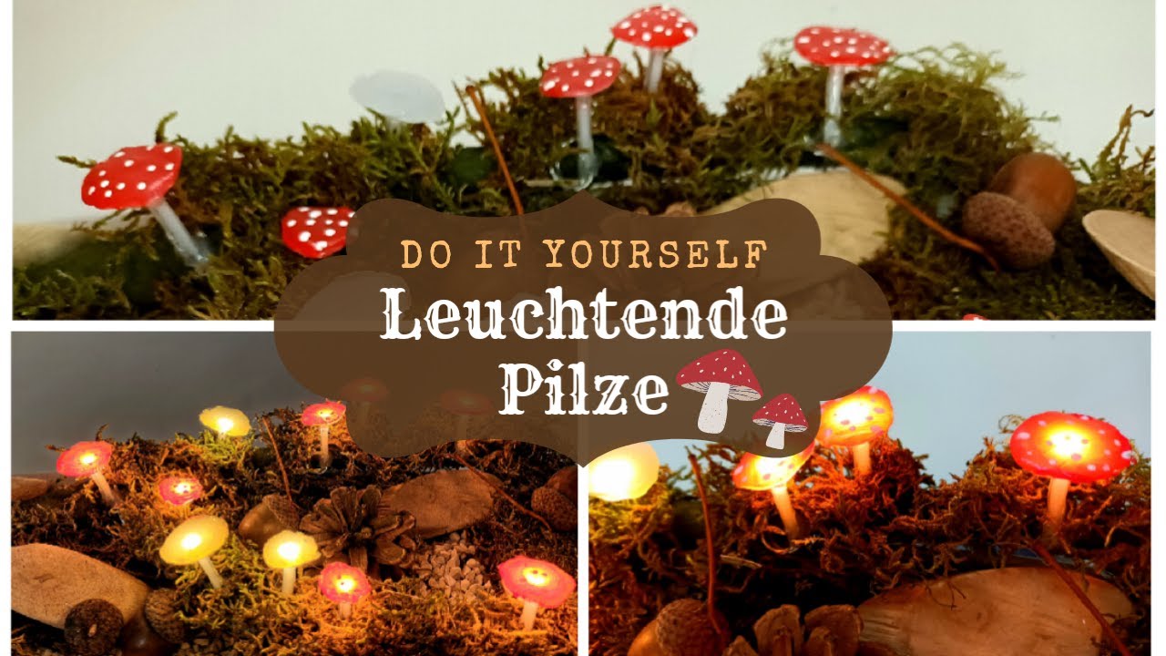 Leuchtende DIY Pilze Basteln Herbstliche Lichterkette Aus Hei kleber leuchtende-diy-pilze-basteln-herbstliche-lichterkette-aus-hei-kleber