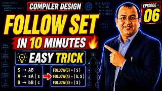 FOLLOW Set in Compiler Design Explained 🔥 | Easy Tricks + Solved Examples | GATE CSE