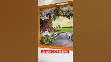 Hoàn thiện tranh dán tường 3D phong cảnh rất đẹp
