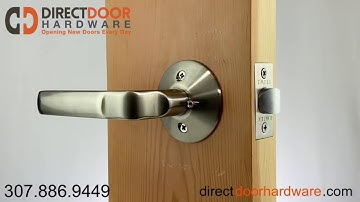 Emtek Aston Lever with Modern Rosette in Satin Nickel