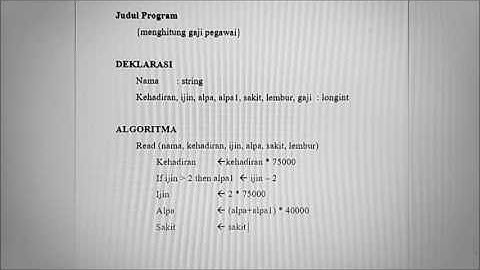 Algoritma Menghitung Gaji Pegawai