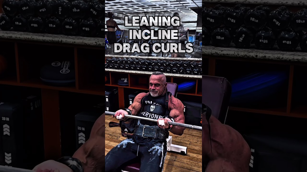 LEANING INCLINE DRAG CURLS FOR BICEPS PEAK CONTRACTION #workout #motivation #muscle #workouttips