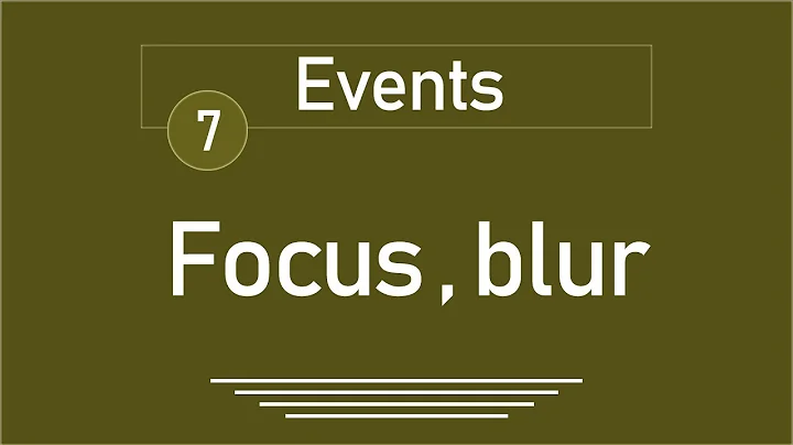 7 - ( jQuery Tutorial ) Events: focus, focusin, focusout, blur
