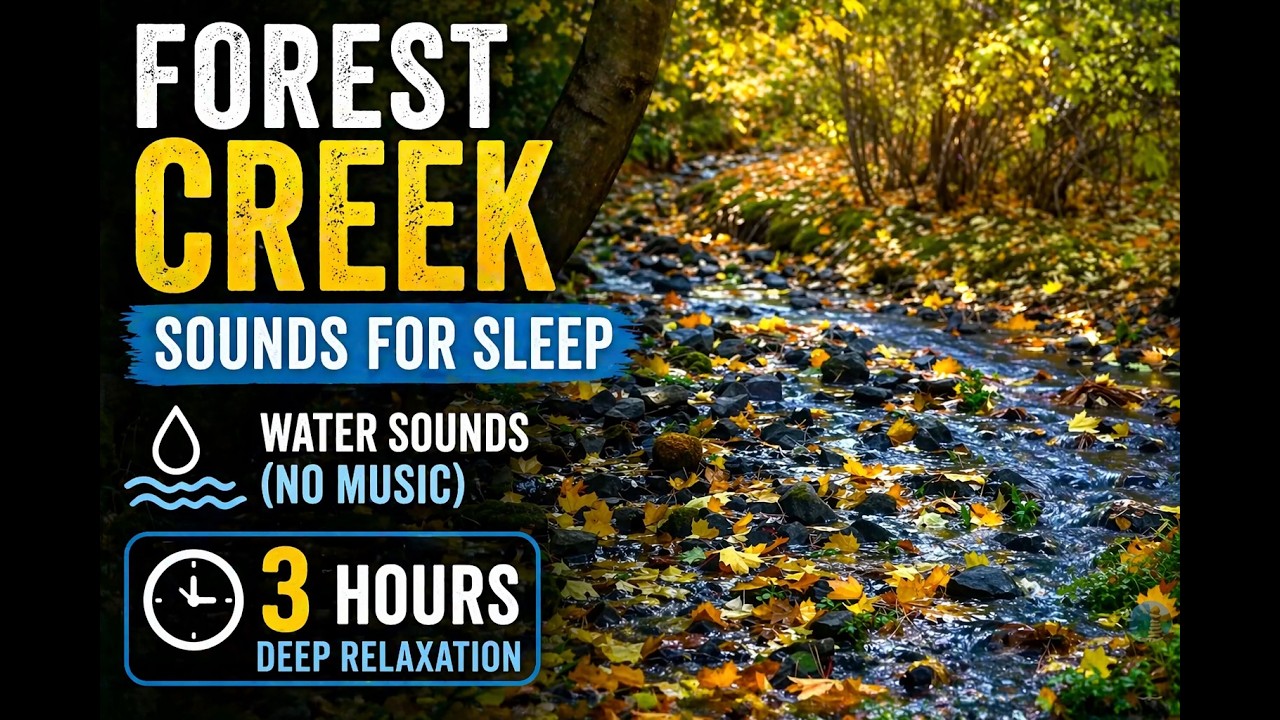 Forest Creek Sounds for Sleep 🌊 Water Sounds (No Music) Deep Relaxation ...