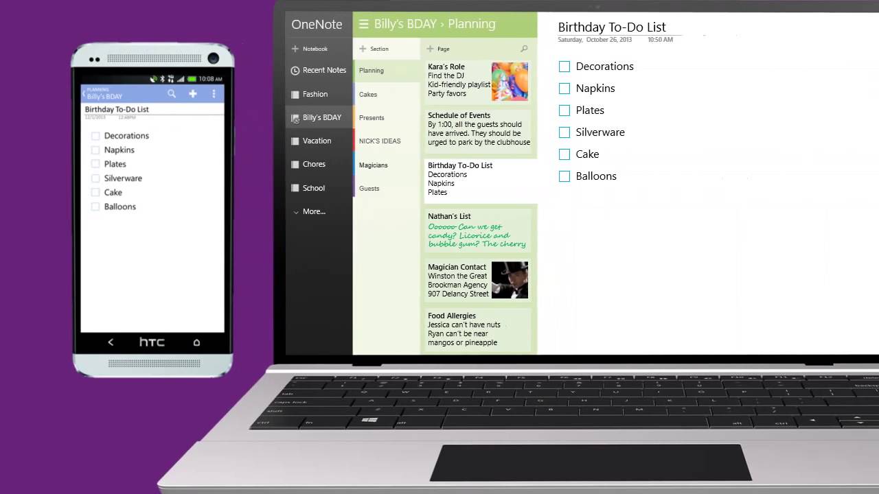 how to use onenote android