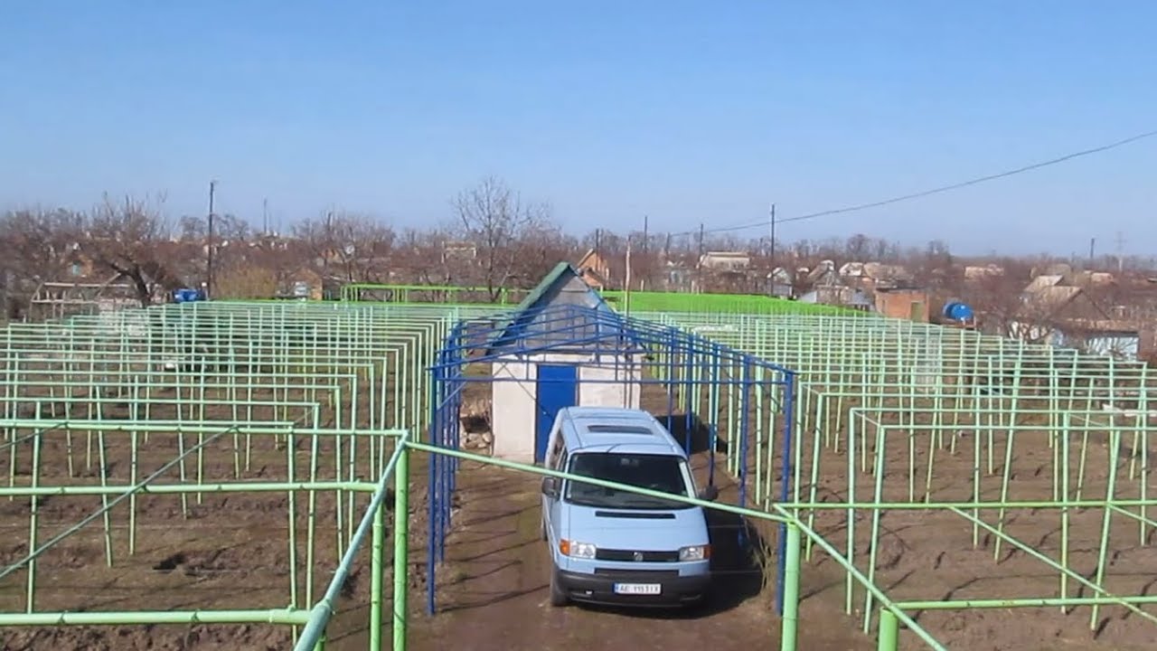 Виноградник Шаламова. Установка виноградных шпалер с нуля - YouTube