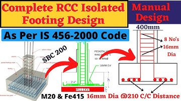 Complete RCC footing design by manual method as per IS 456-2000 code | Building design | civil |