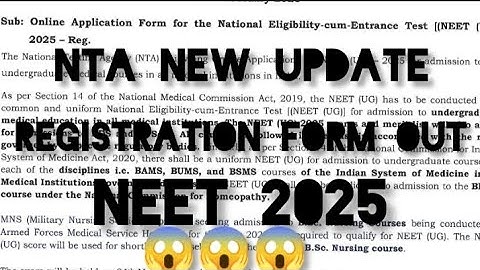 NEET UG 2025 Registration | Complete Guide & Latest Updates 🏆 | Form Filling Process & Changes.....