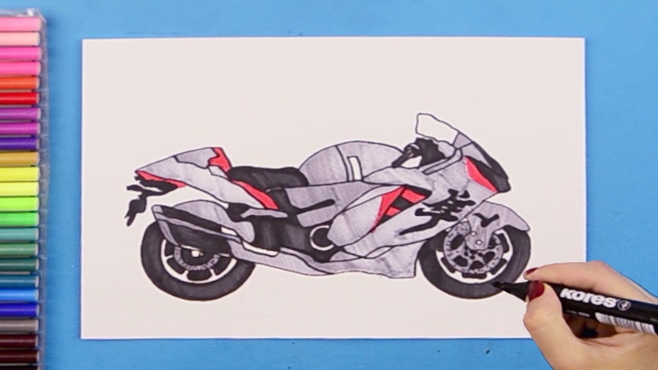 hayabusa drawing  how to draw bike  hayabusa 2021  YouTube