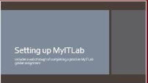 Setting up MyITLab