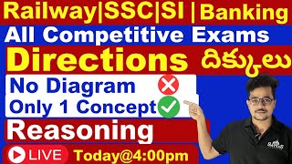 🔴LIVE🔴All Competitive Special|💥 DIRECTIONS💥With Out Daigram One Concept EXPALNATION| BY🔥Satya Sir🔥