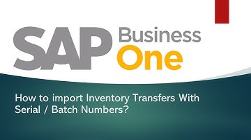 Import Inventory Transfers With Serial & Batch Numbers In SAP B1