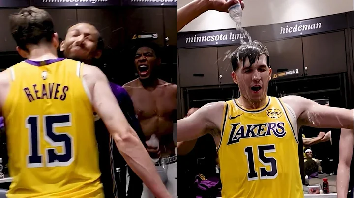 Lakers locker room celebrates Austin Reaves game winner vs Timberwolves