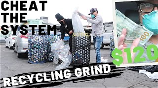 How To Cheat The Recycling Center | I Made $120 Hacking Aluminum Plastic Glass | Recycle Side Hustle