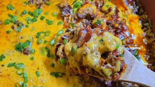 Beef and Rice Enchilada Skillet