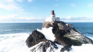 The Surf of Tillamook Rock Lighthouse in 4K