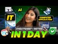 How to cover IT/AI/ Computer Application in 1 Day🔥CHEETSHEET+ NOTES😎 Class 10 Boards 2024