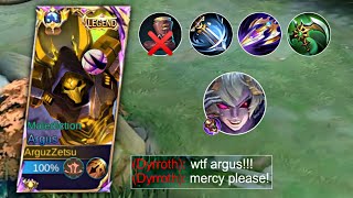 ARGUS NEW BUILD 99.99% NO COUNTER IN EXP LANE 🔥 (Goodbye Dyrroth) ~ MOBILE LEGENDS