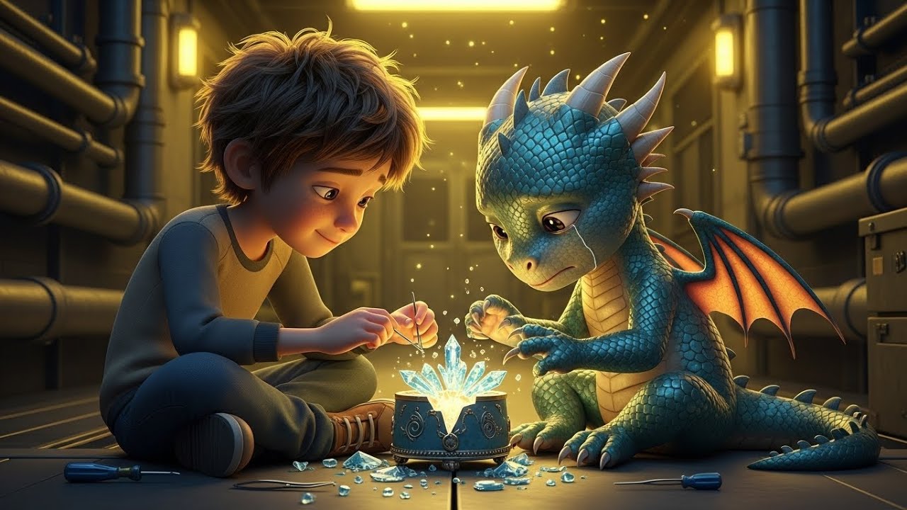 My Father Said Broken Things Deserve Care, Little Boy Told the Crying Dragon Child With a Broken Toy
