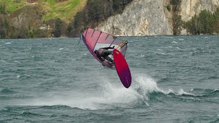 Kitesurfing / Windsurfing  Isleten Lake Uri Switzerland