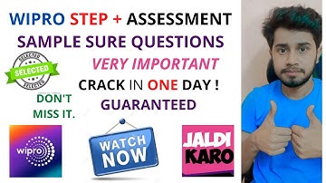 Wipro Step+ Assessment Sample Questions| Wipro Step plus 2022 Questions | How to clear Step+ wipro|