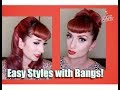 Vintage Hair Styles with Bangs: Faux Victory Rolls & Top Bun! by CHERRY DOLLFACE