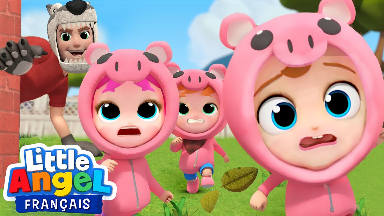 Les Trois Petits Cochons Et Le Loup Comptines Avec Bebe Louis Little Angel Francais Youtube
