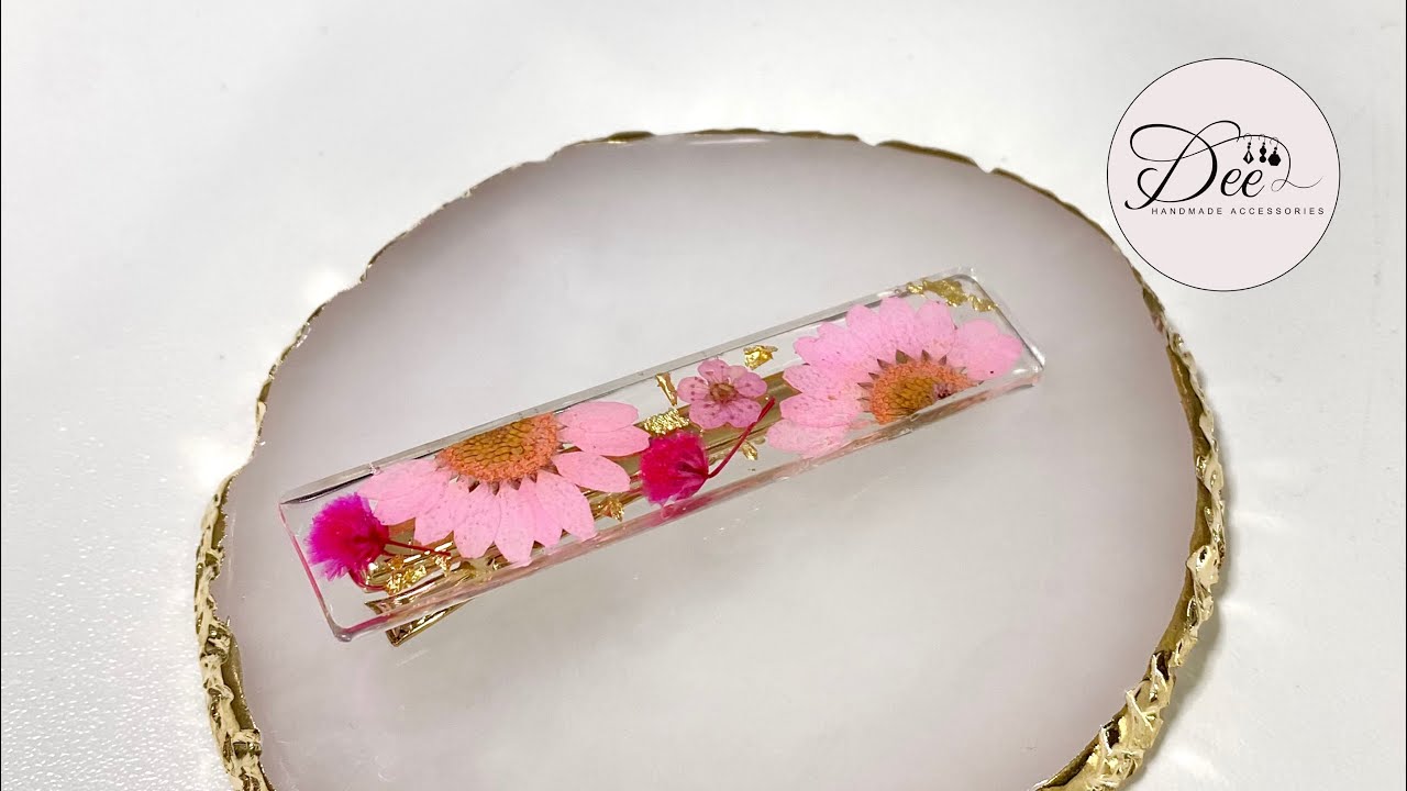 DIY HANDMADE EASY DRIED FLOWER HAIRCLIP 手工手作滴胶干花发夹发饰