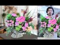 Flower bouquet arrangement heart shaped bouquet ❤️, easy tutorial